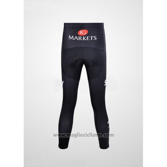 2012 Abbigliamento Ciclismo Sky Nero e Celeste Manica Lunga e Salopette
